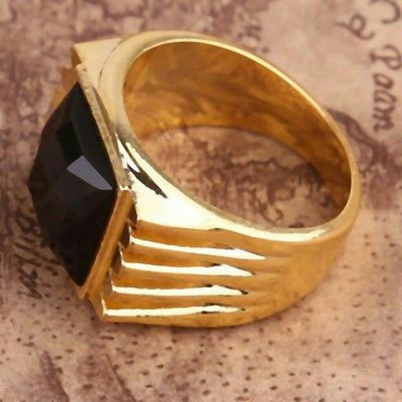 👍Men's Genuine Black Onyx Ring - Picture 2 of 3